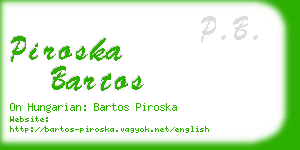 piroska bartos business card